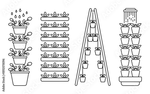 Outline of various vertical gardening systems for efficient urban farming and space-saving solutions