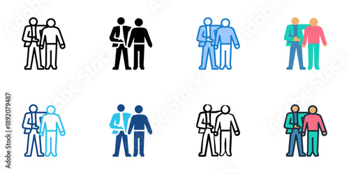 Persuasion icons set multiple style collection. Editable stroke 
