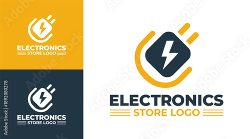 Electronics Store Logo Modern Minimalist Gadget Retail Mark.