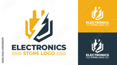 Electronics Store Logo Modern Minimalist Retail Technology Identity.