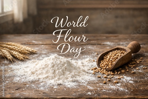 Wallpaper Mural World Flour Day Rustic Baking Wheat Flour Scene Torontodigital.ca
