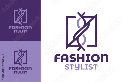 Fashion Stylist Logo Modern Minimalist Wardrobe Consultant Mark.
