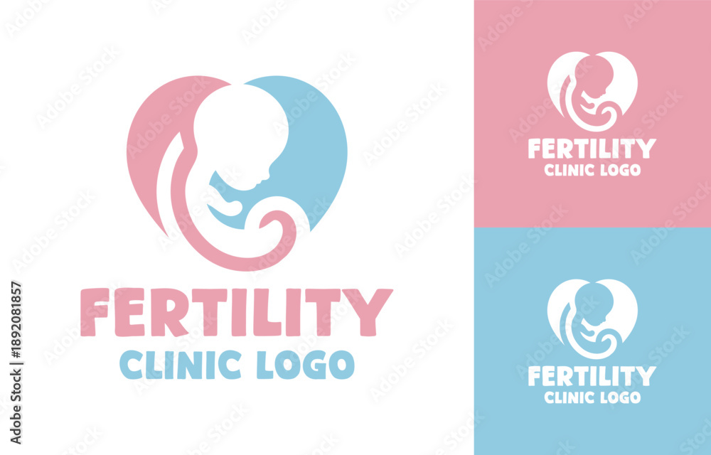 Fototapeta premium Fertility Clinic Logo Modern Minimalist Reproductive Health Identity.