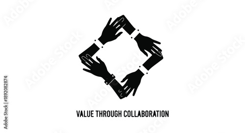 Hands forming a collaborative square, symbolizing teamwork and shared success.
