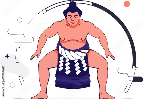 Sumo culture vector illustration