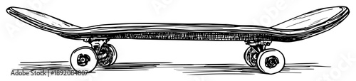skateboard isolated hand drawn illustration