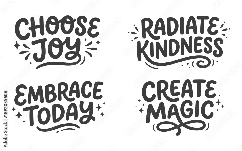 Fototapeta premium Inspirational quotes with positive messages on white background