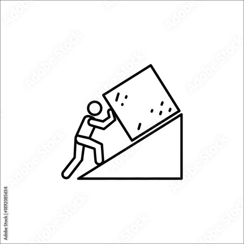 Friction Maxing Productivity Icon – Discipline and Effort Vector Symbol