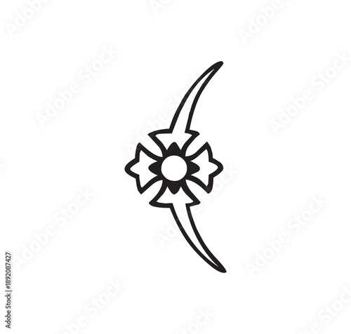 Abstract floral lightning symbol minimalist decorative emblem vector style icon design concept isolated on white background