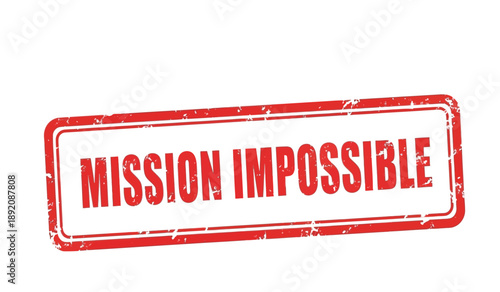 Red mission impossible stamp on with distressed texture