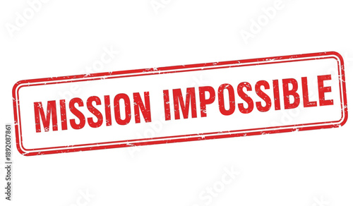 Red mission impossible stamp on with distressed texture
