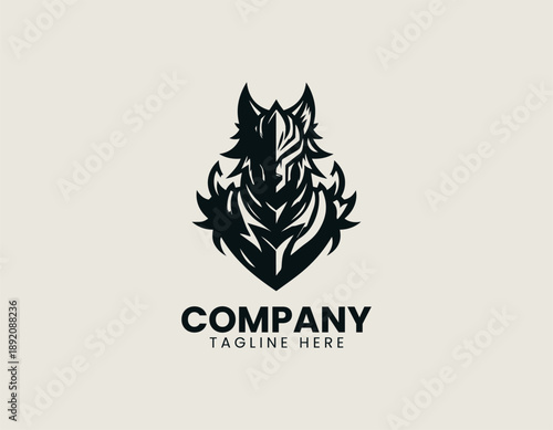 Masked Villain Black Vector Logo Illustration