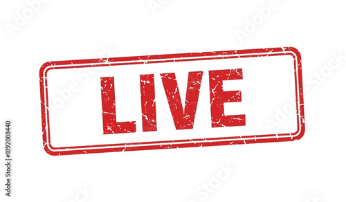 A red stamp with the word live on a for indicating something is happening now or in real time