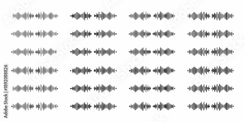 Repeating waveform patterns arranged in a grid grayscale illustration