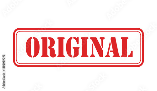 Red original stamp logo on for authenticity and verification purposes in business and documentation