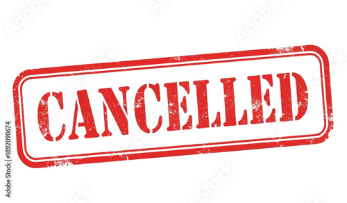 Red cancelled stamp on for marking documents as invalid or void with clear text