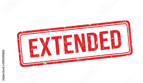 Red extended stamp on for approval or validation purposes in business or official documents