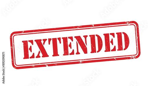 Red extended stamp on with distressed texture