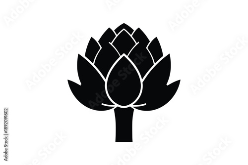 Artichoke icon. healthy food concept. vegetarian cuisine symbol. vector illustration black and white