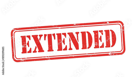 Extended stamp seal in red color for approval or validation purposes in official documents