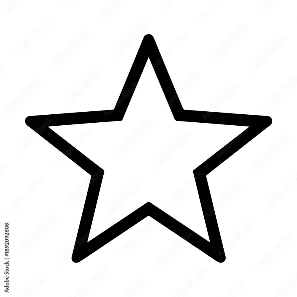 Obraz premium A simple black star icon with five points on a white background