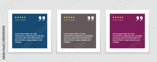 Minimal quote frames blank templates set. Citation empty speech bubbles, quote bubbles, Text in brackets. Textbox isolated on a color background. Vector illustration