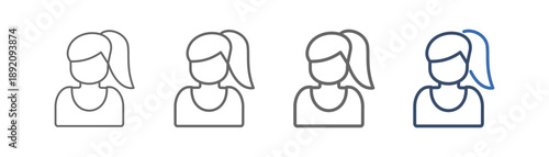 
outline icon set woman with female design
