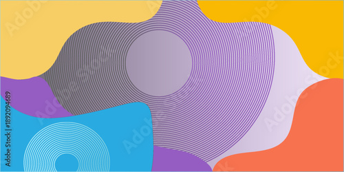 colorful abstract geometric wave pattern with dotted banner template background eps10