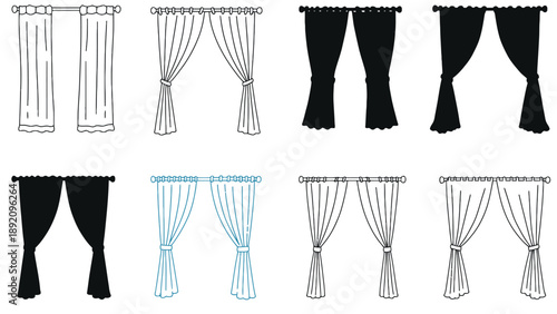 A collection of various curtain styles and designs for home decor