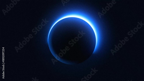 Blue Solar Eclipse Ring Of Fire Cinematic Background