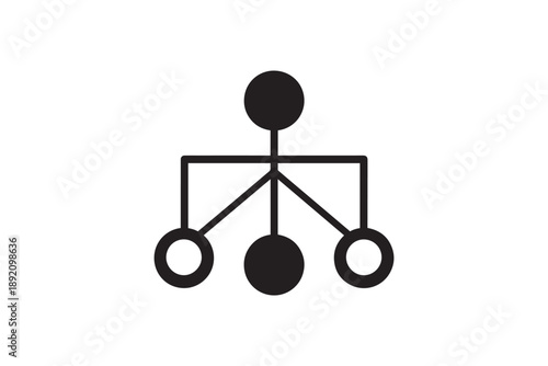 Organizational structure diagram icon representing hierarchy and leadership in business plan