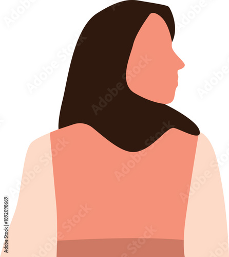 Woman wearing hijab illustration. Muslim headscarf fashion style. World hijab day, woman day vector isolated.