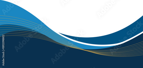 Abstract business wave line corner illustration. Curve line modern footer, header for business document, proposal, presentation. Vector isolated.