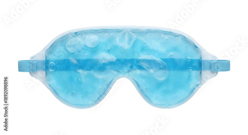 Billede på lærred Blue cooling gel eye mask with water droplets