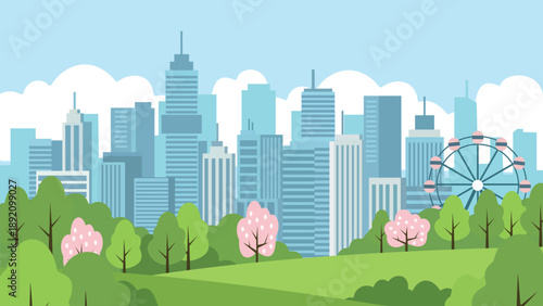 Green City Park In Springtime