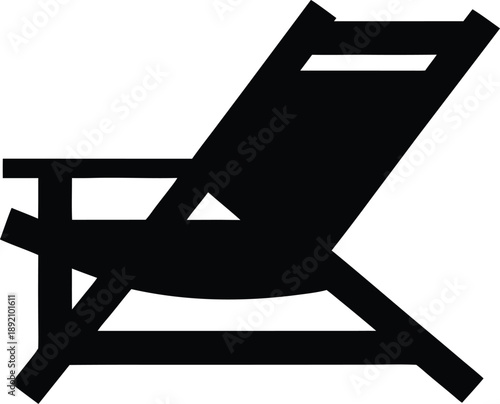 solitude as single chair on empty porch silhouette vector illustration on transparent background