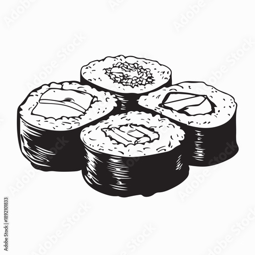 Asian sushi vector design illustration isolated on white background
