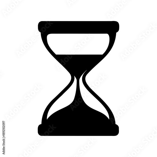 Black and white silhouette of an hourglass symbolizing time and its passage
