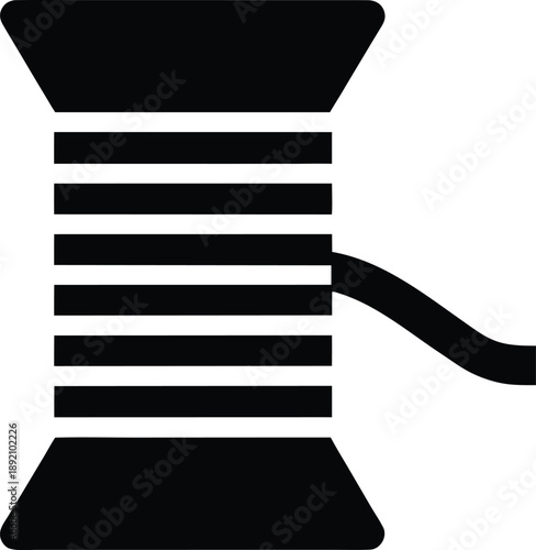 embroidery thread spool silhouette vector illustration on transparent background