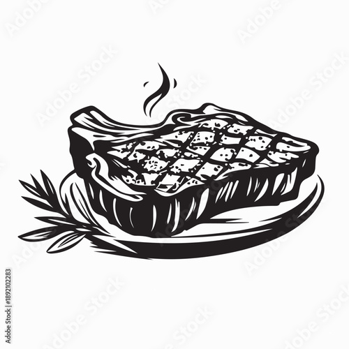 Beef Steak Vector Image isolated on White Background