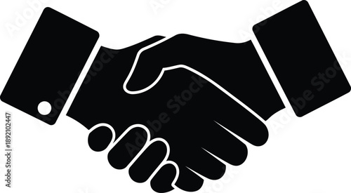 Business handshake vector icon representing partnership agreement cooperation and successful deal between two companies