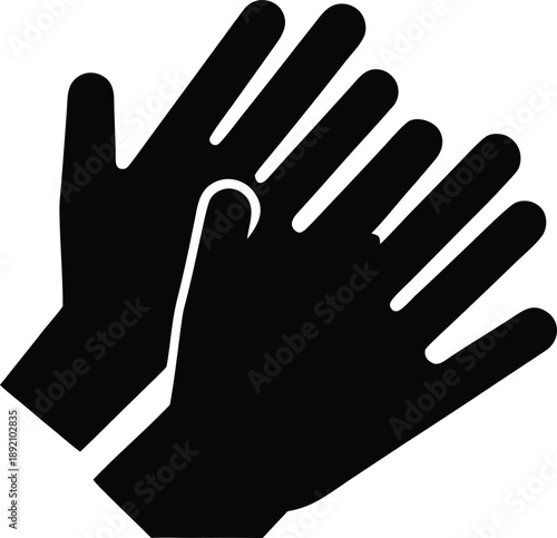 applause clapping hands silhouette vector illustration on transparent background