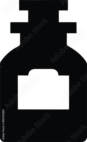 apothecary jar with label area silhouette vector illustration on transparent background
