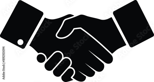 Handshake icon with thick outlines representing business partnership cooperation agreement and successful deal making sign