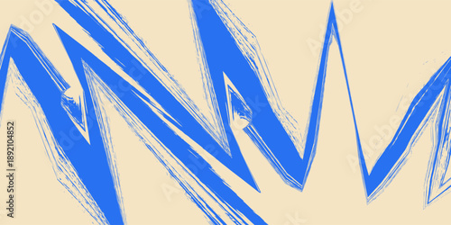 Grainy blue spiral brush strokes with spray texture. Horizontal ensign hand-pictured with thick blue curved brush lines. Background pressure texture with small scattered dots. eps 10
