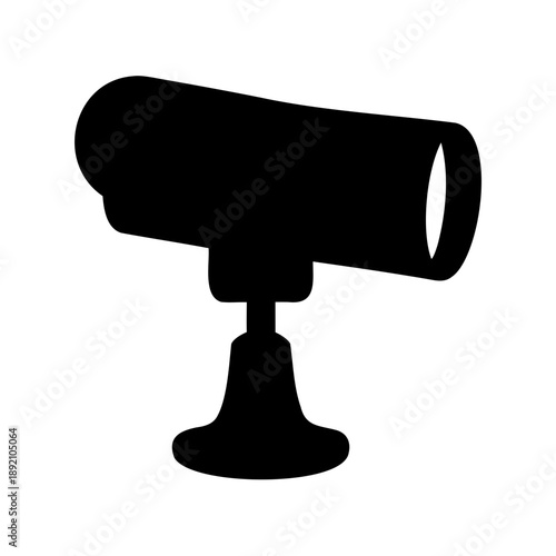 Black Security Camera Icon Surveillance Video Monitoring Device Protection System