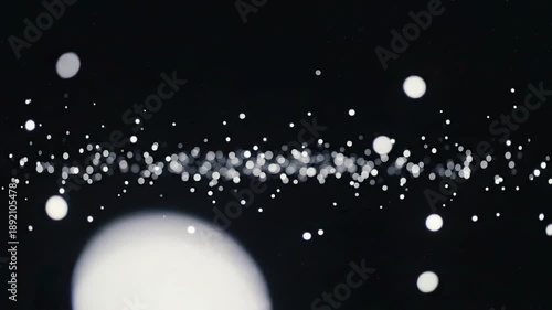 Abstract digital art of white dots on black backdrop. Suitable for technology, data visualization, science, modern design projects.