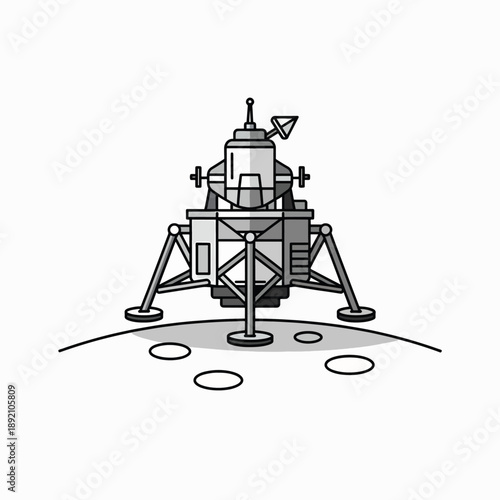 Iconic Lunar Module Landing Gear Supporting the Vehicle on the Moon's Surface