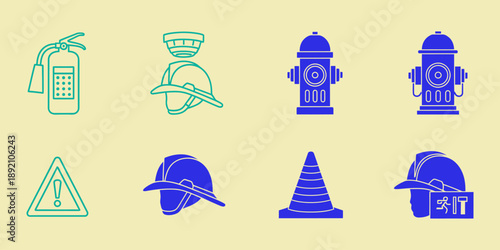 Construction safety including fire hydrant extinguisher hard hat