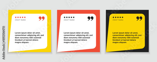 Minimal quote frames blank templates set. Citation empty speech bubbles, quote bubbles, Text in brackets. Textbox isolated on a color background. Vector illustration